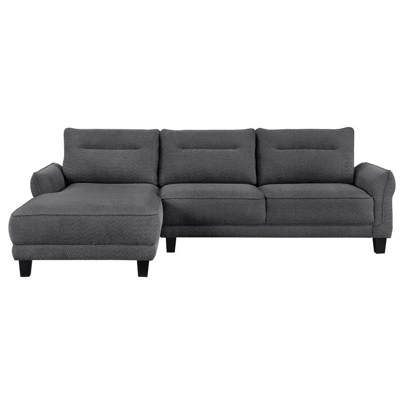 Caspian Upholstered Curved Arm Chaise Sectional Sofa Grey - detail 5