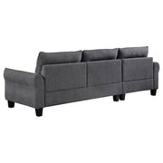 Caspian Upholstered Curved Arm Chaise Sectional Sofa Grey - detail 8