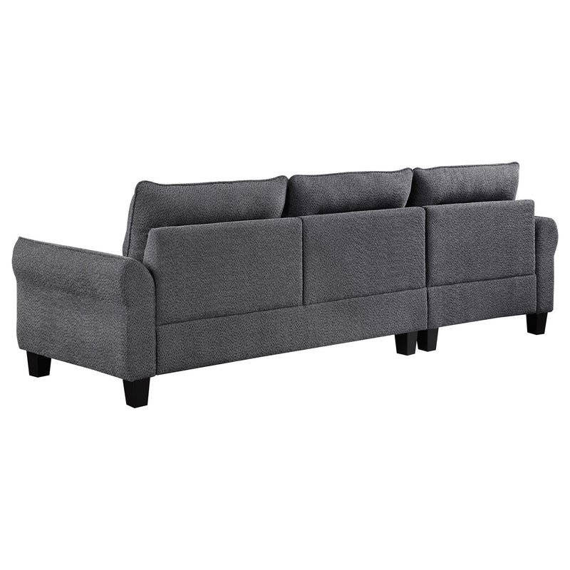Caspian Upholstered Curved Arm Chaise Sectional Sofa Grey - detail 8