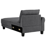 Caspian Upholstered Curved Arm Chaise Sectional Sofa Grey - detail 9