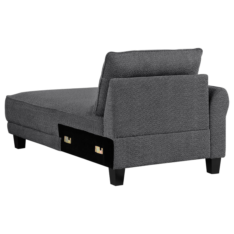 Caspian Upholstered Curved Arm Chaise Sectional Sofa Grey - detail 9