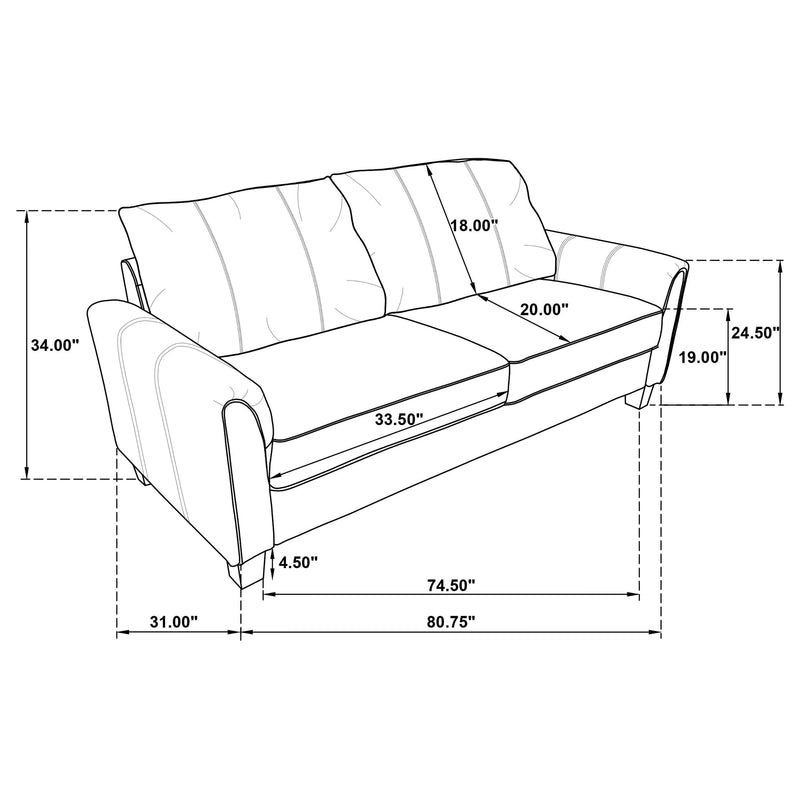 Davis Upholstered Rolled Arm Sofa