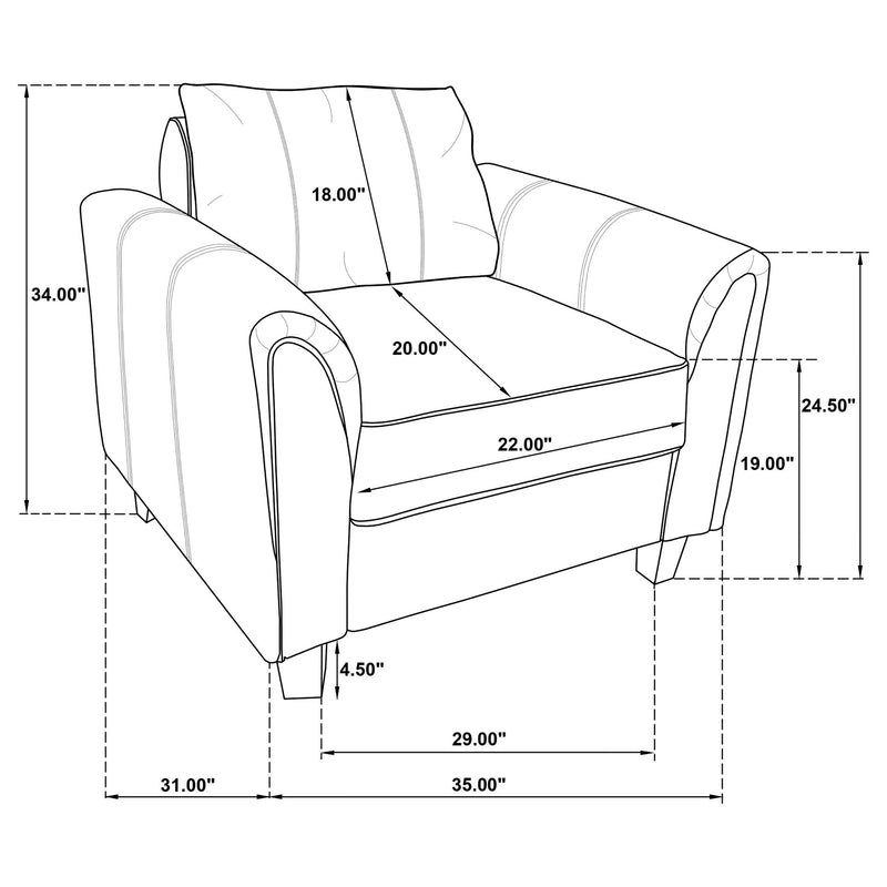 Davis Upholstered Rolled Arm Accent Chair