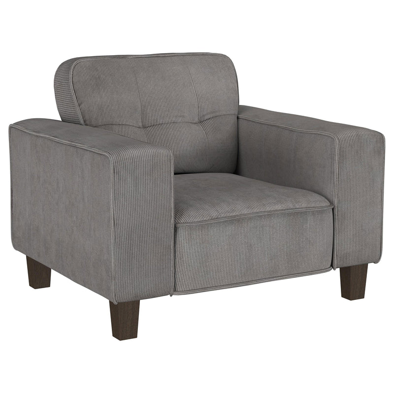 Deerhurst Upholstered Track Arm Tufted Accent Chair