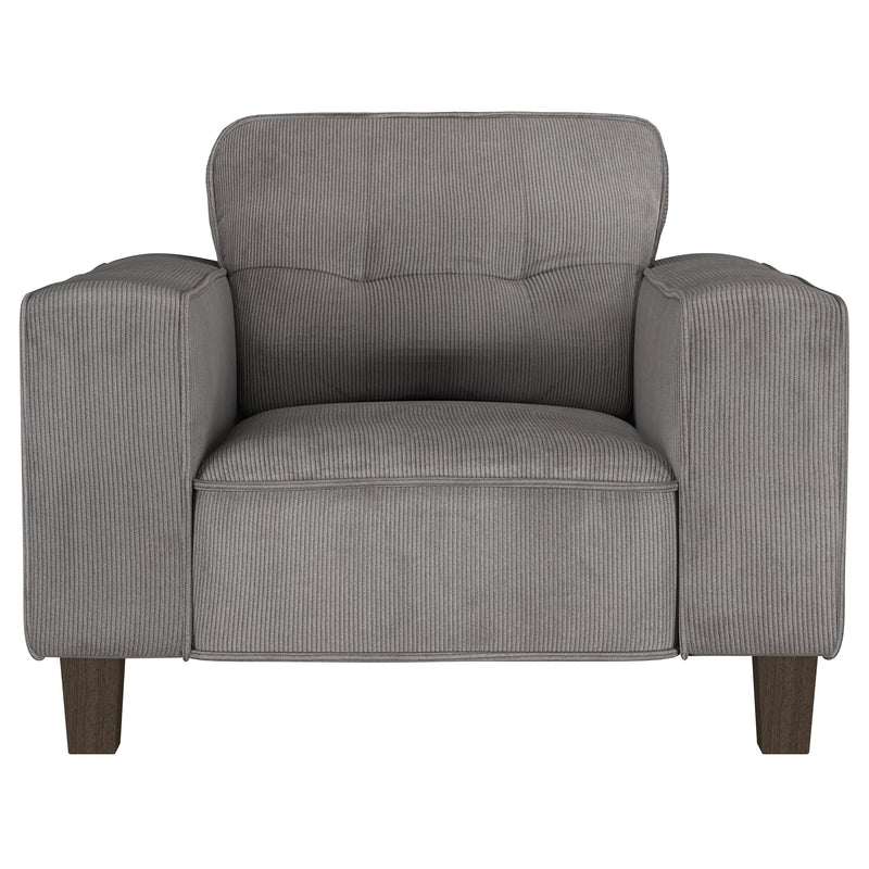 Deerhurst Upholstered Track Arm Tufted Accent Chair