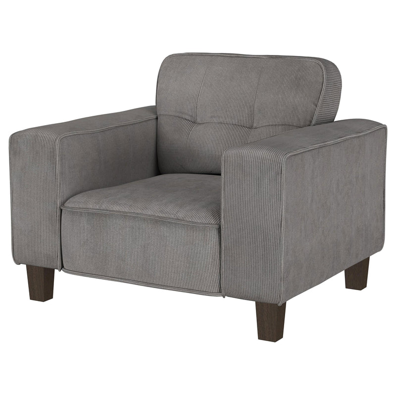 Deerhurst Upholstered Track Arm Tufted Accent Chair
