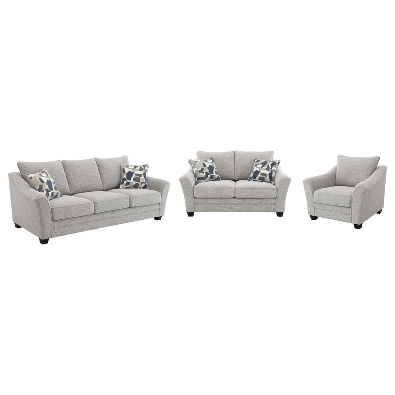 Tomkins 3-piece Boucle Upholstered Sofa Set Light Grey - alternate view