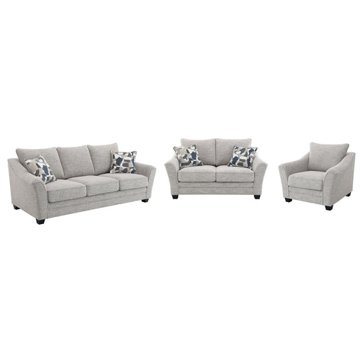 Tomkins 3-piece Boucle Upholstered Sofa Set Light Grey - alternate view