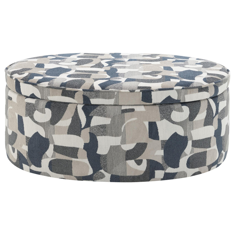 Tomkins Oval Upholstered Storage Ottoman Indigo
