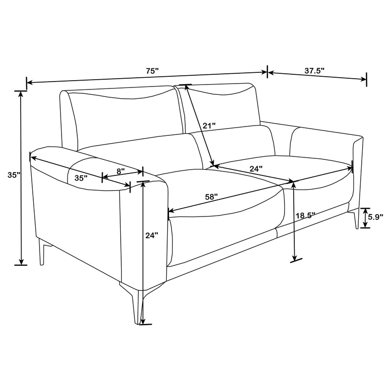 Glenmark Upholstered Track Arm Sofa