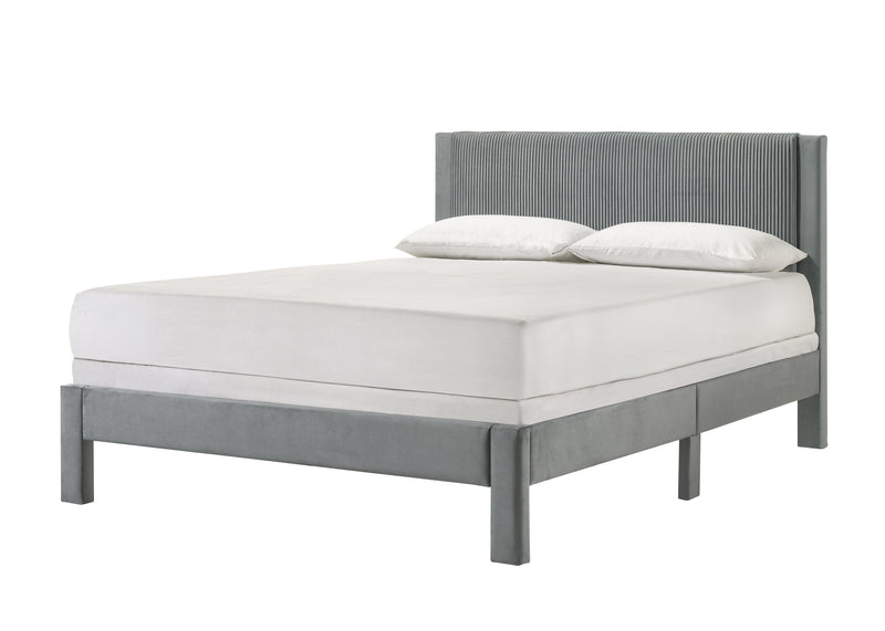 Crownmark Lucia Platform Bed - Light Grey