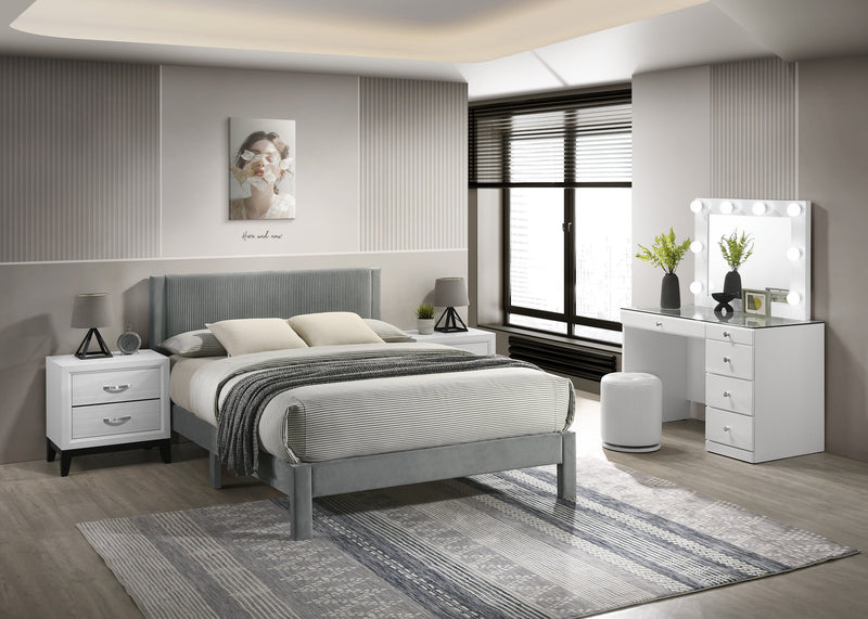 Crownmark Lucia Bed - Light Grey