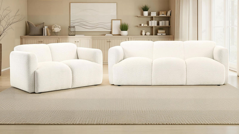 Dorset 2-piece Upholstered Round Track Arm Sofa Set
