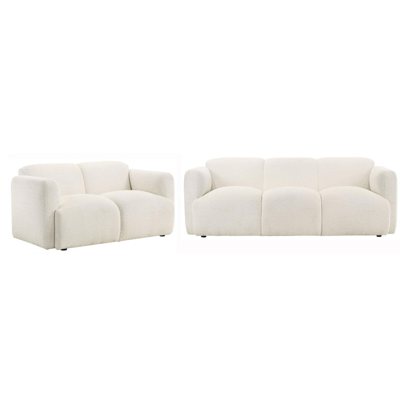 Dorset 2-piece Upholstered Round Track Arm Sofa Set