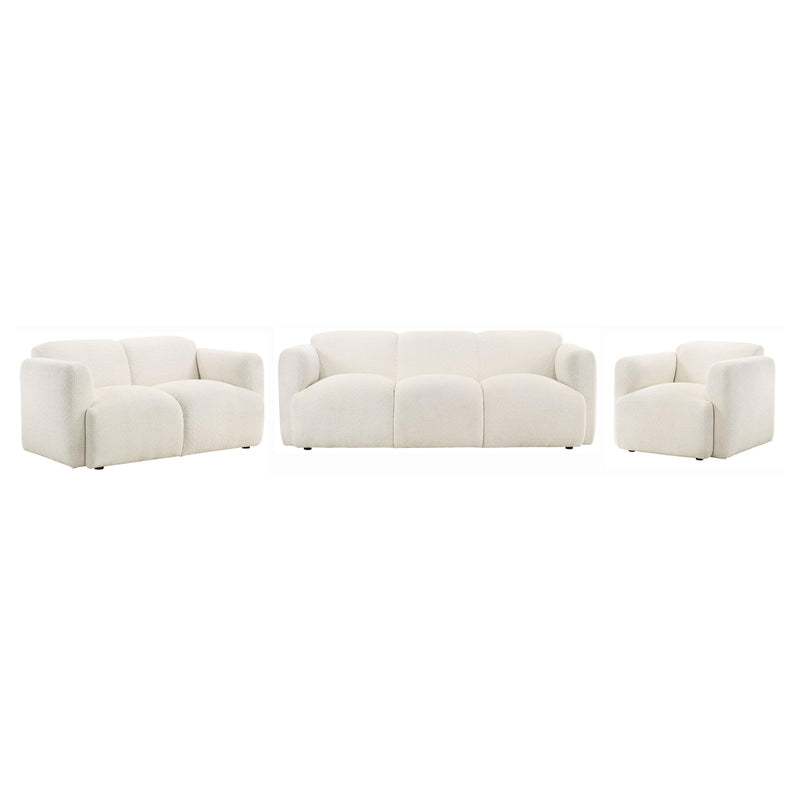 Dorset 3-piece Upholstered Round Track Arm Sofa Set