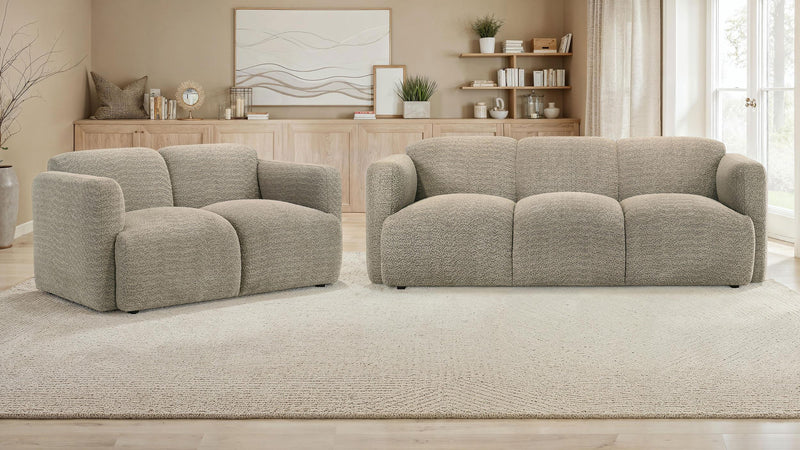 Dorset 2-piece Upholstered Round Track Arm Sofa Set