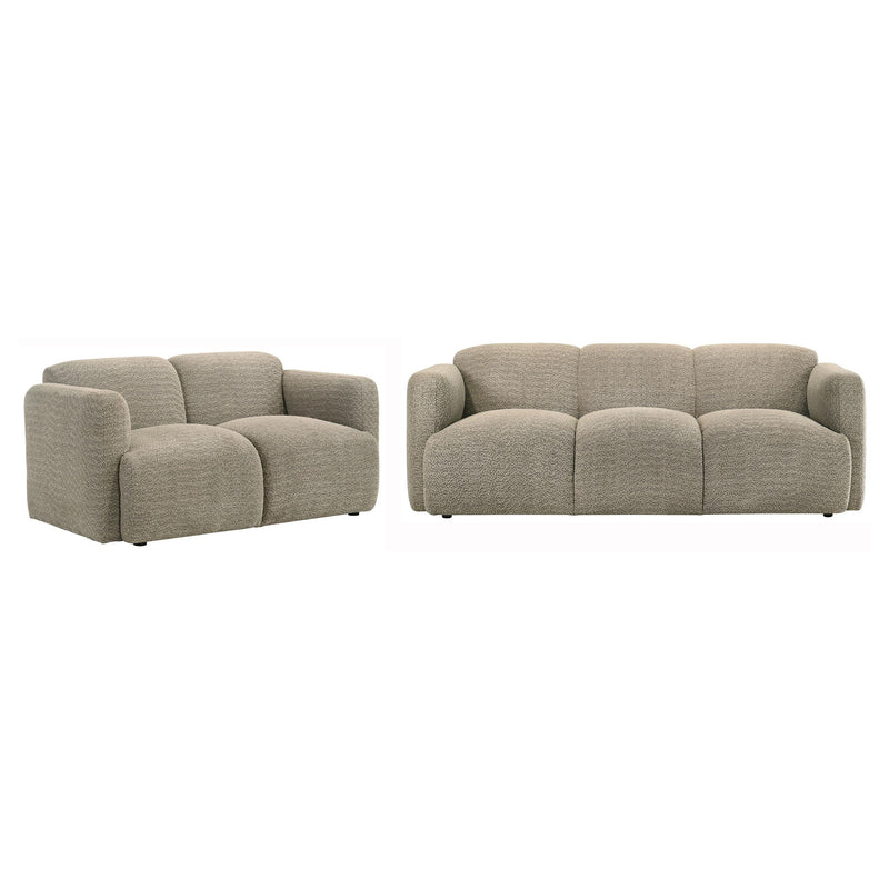 Dorset 2-piece Upholstered Round Track Arm Sofa Set