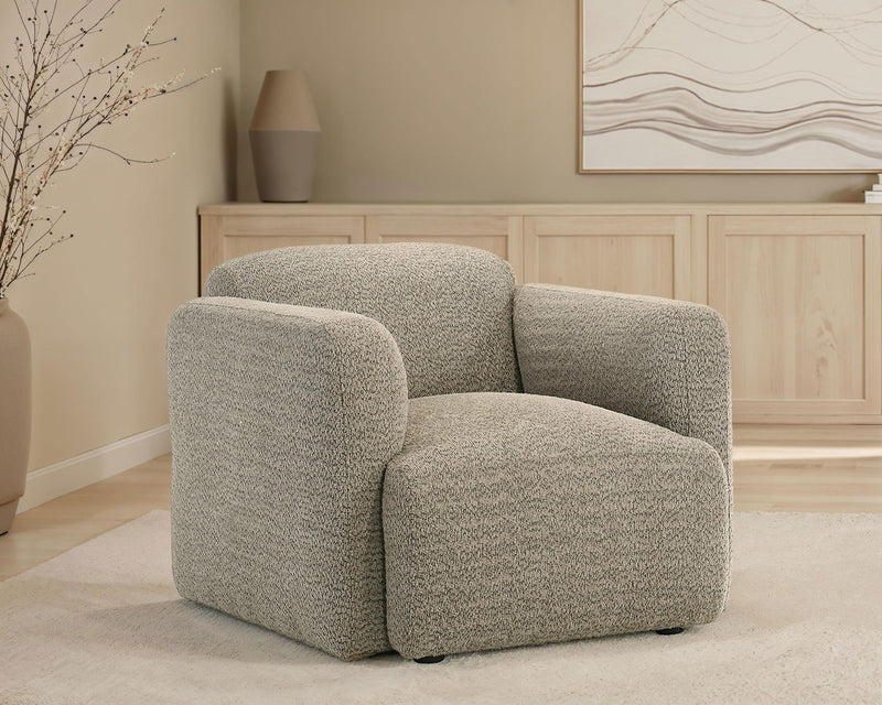 Dorset Fabric Upholstered Round Track Arm Accent Chair