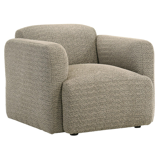 Dorset Fabric Upholstered Round Track Arm Accent Chair Brown - alternate view