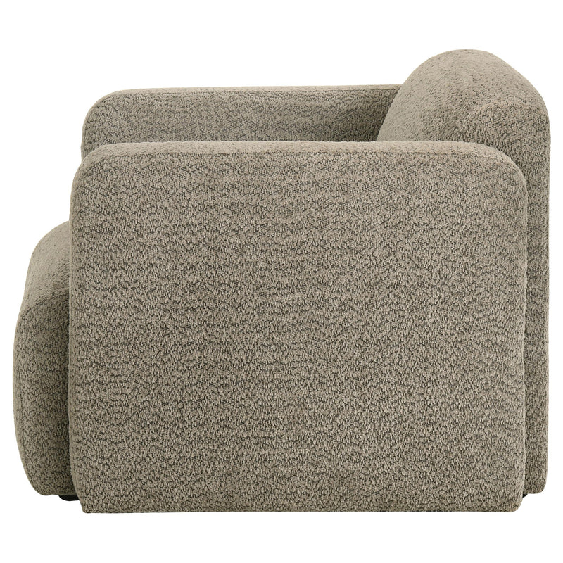 Dorset Fabric Upholstered Round Track Arm Accent Chair