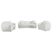 Isabella 3-piece Faux Sheepskin Upholstered Sofa Set Natural - alternate view