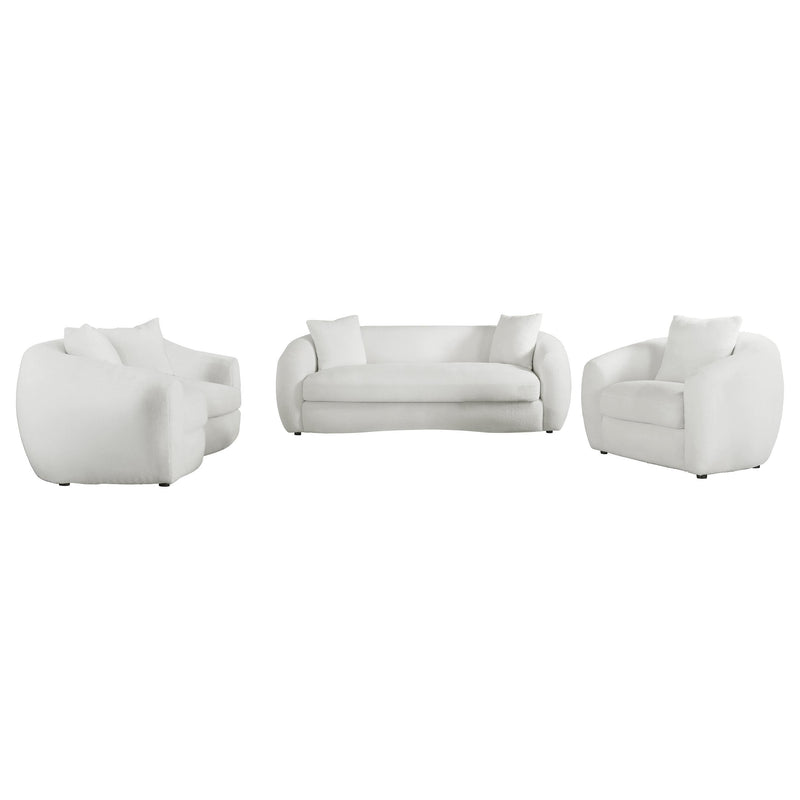 Isabella 3-piece Faux Sheepskin Upholstered Sofa Set Natural - alternate view