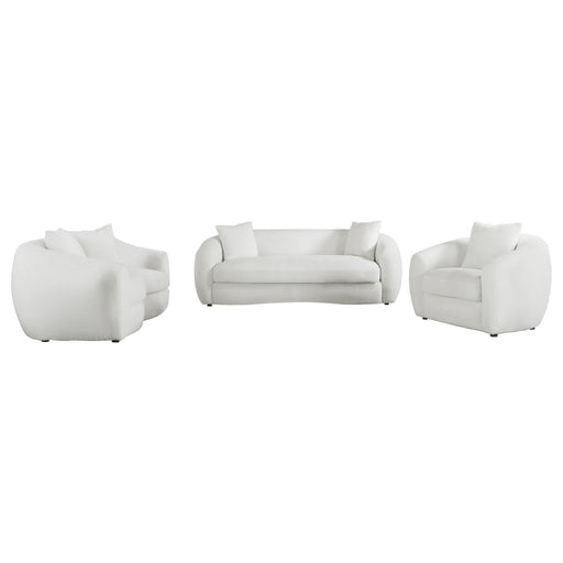 Isabella 3-piece Faux Sheepskin Upholstered Sofa Set Natural - alternate view