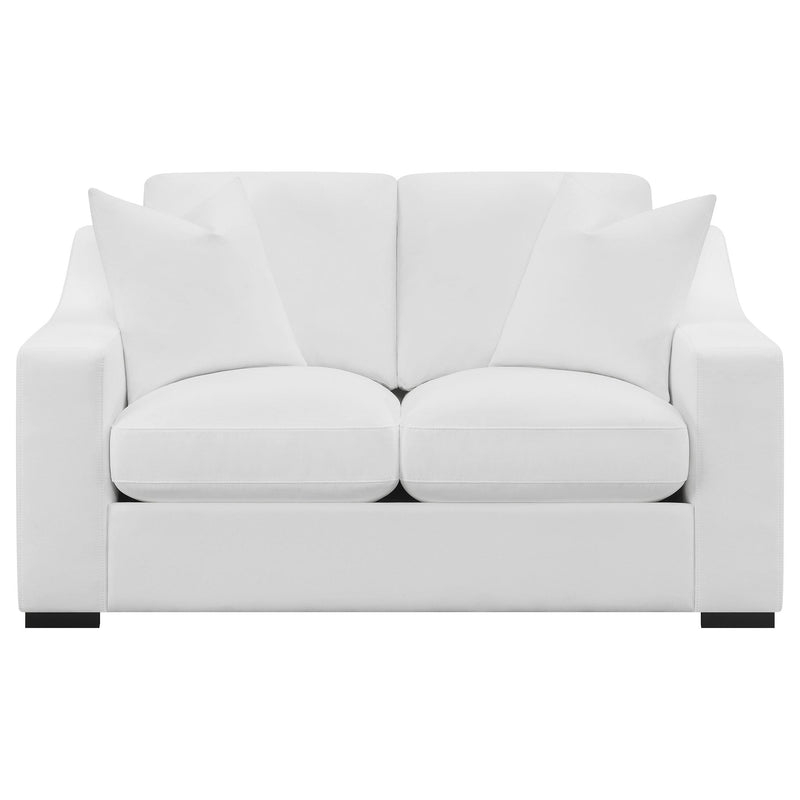 Ashlyn 2-piece Upholstered Sloped Arm Sofa Set White - detail 8