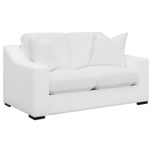 Ashlyn Upholstered Sloped Arm Loveseat White - alternate view