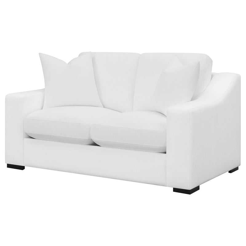 Ashlyn Upholstered Sloped Arm Loveseat White - detail 4