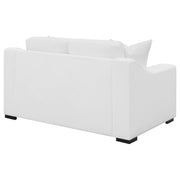 Ashlyn Upholstered Sloped Arm Loveseat White - detail 7