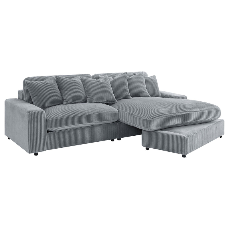 Blaine Upholstered Reversible Chaise Sectional Sofa Fog - detail 3