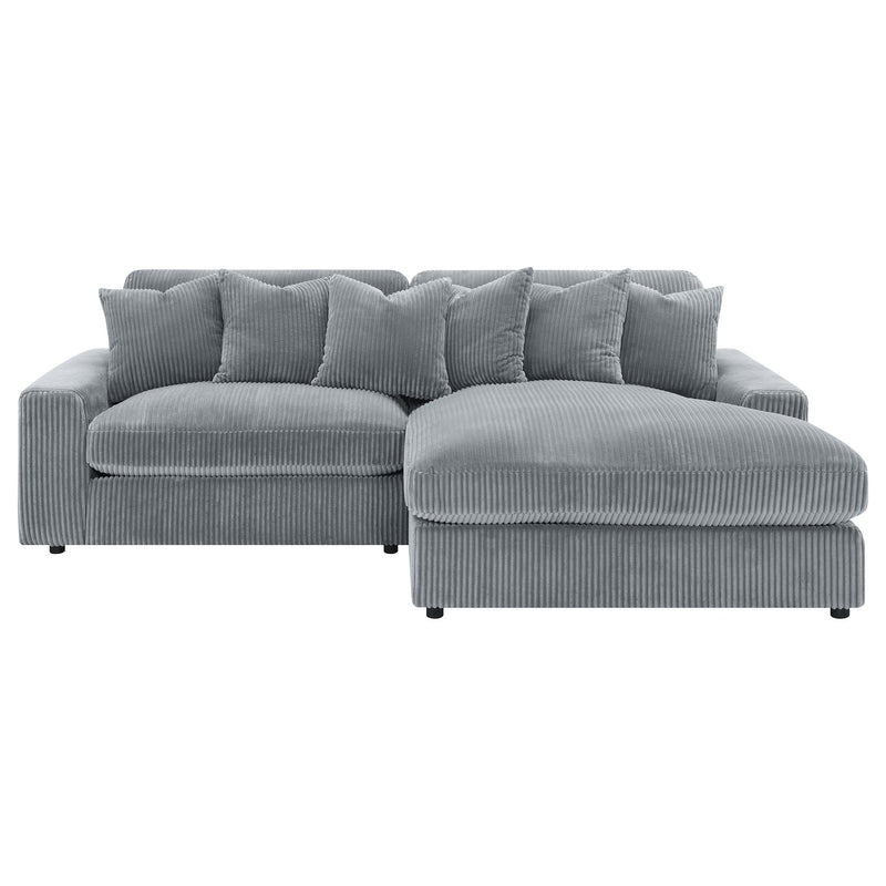 Blaine Upholstered Reversible Chaise Sectional Sofa Fog - detail 4