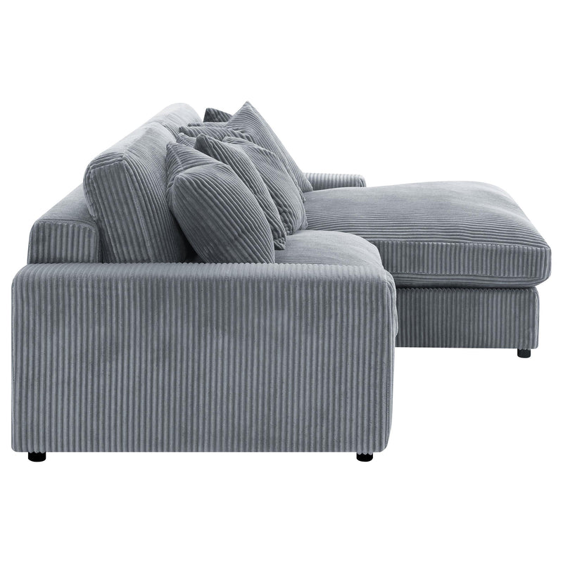Blaine Upholstered Reversible Chaise Sectional Sofa Fog - detail 8