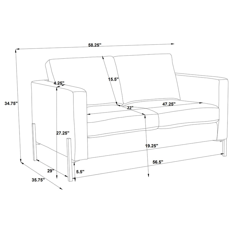 Tilly Upholstered Track Arm Loveseat