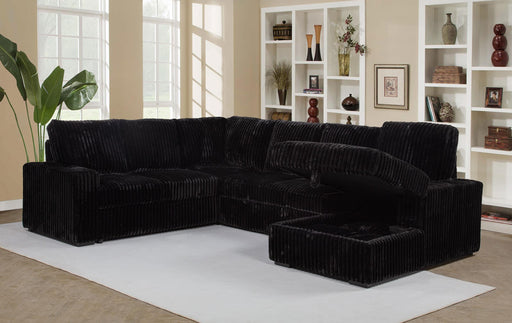 Devonshire Sleeper Sectional Sofa Storage Chaise Black - alternate view