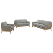 Vaughn 3-piece Fabric Upholstered Flared Arm Sofa Set Grey - alternate view