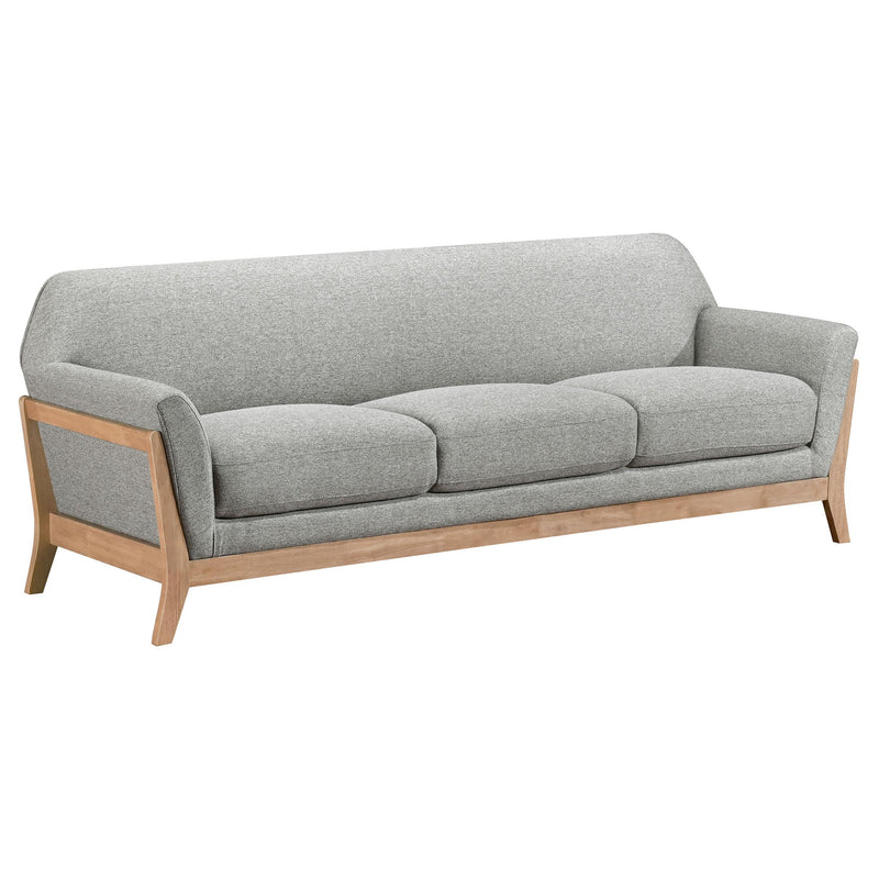 Vaughn 3-piece Fabric Upholstered Flared Arm Sofa Set Grey - detail 3
