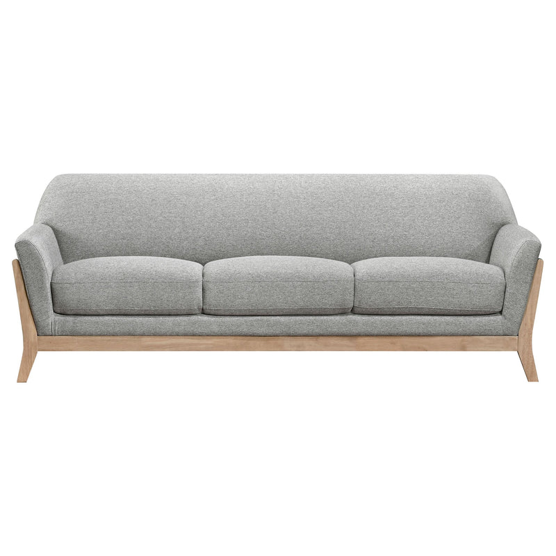 Vaughn 3-piece Fabric Upholstered Flared Arm Sofa Set Grey - detail 4