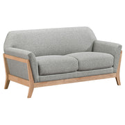 Vaughn 3-piece Fabric Upholstered Flared Arm Sofa Set Grey - detail 7