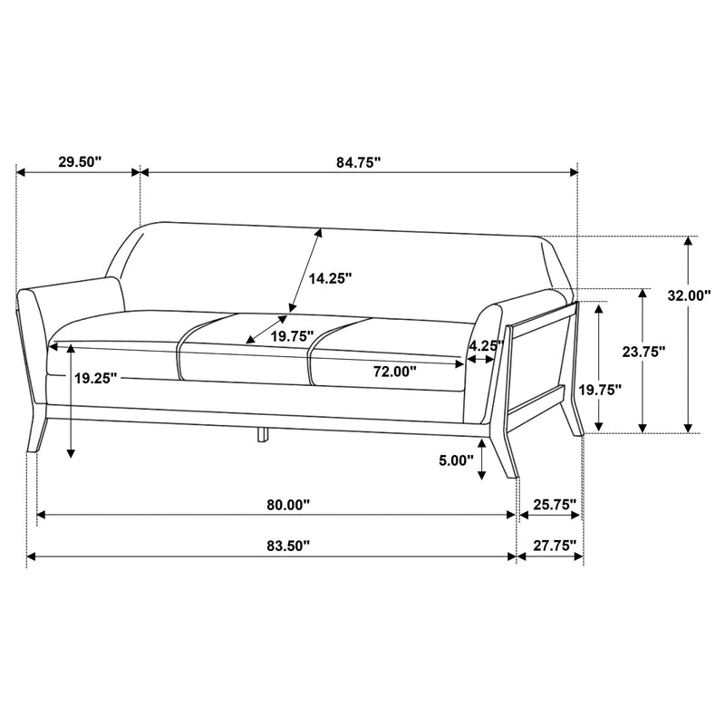 Vaughn 3-piece Fabric Upholstered Flared Arm Sofa Set