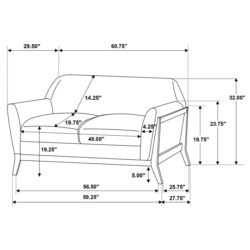 Vaughn 3-piece Fabric Upholstered Flared Arm Sofa Set