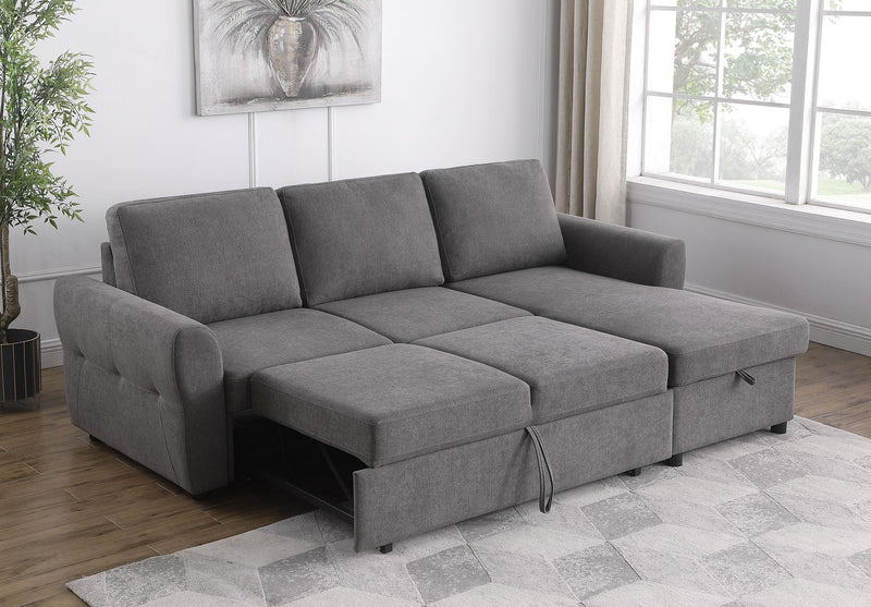 Samantha Upholstered Storage Sleeper Sectional Sofa