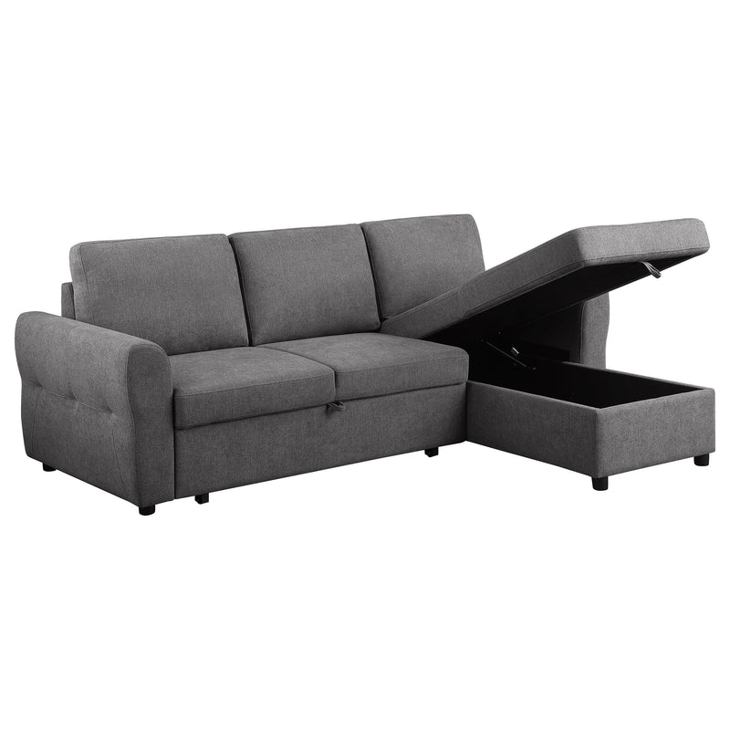 Samantha Upholstered Storage Sleeper Sectional Sofa