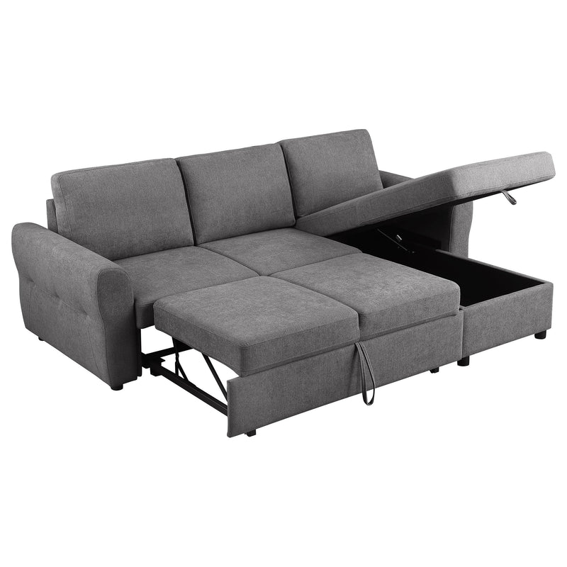 Samantha Upholstered Storage Sleeper Sectional Sofa