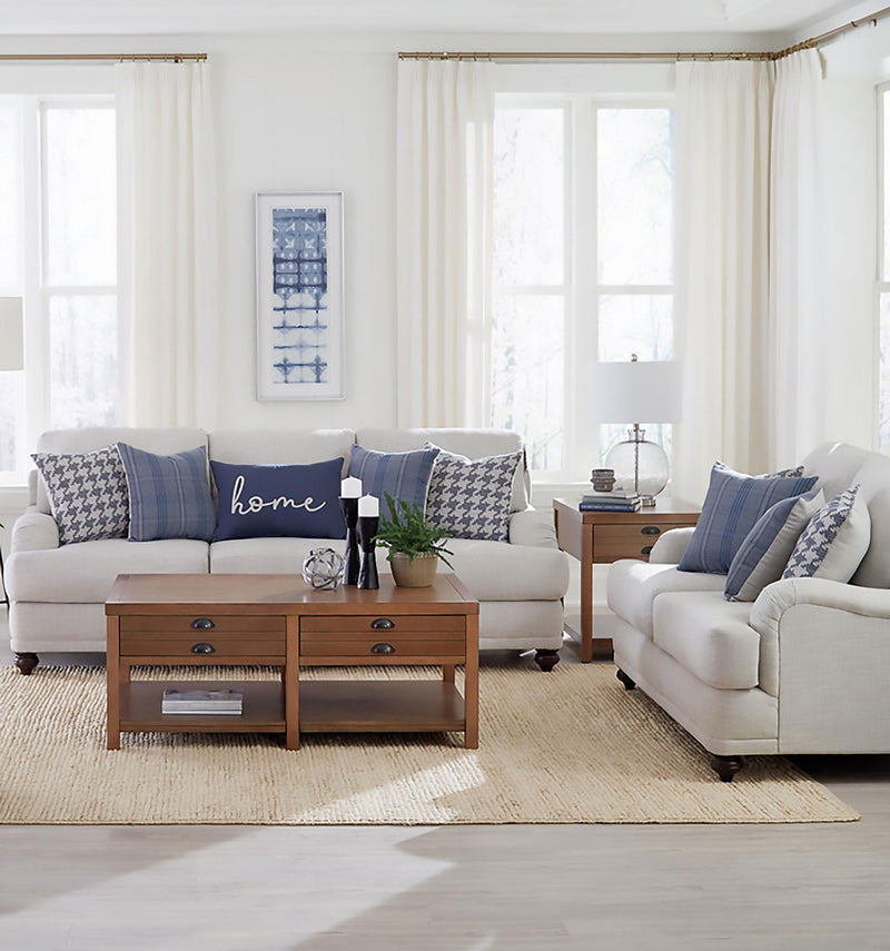 Glenn 2-piece Upholstered Sofa Set Light Grey and