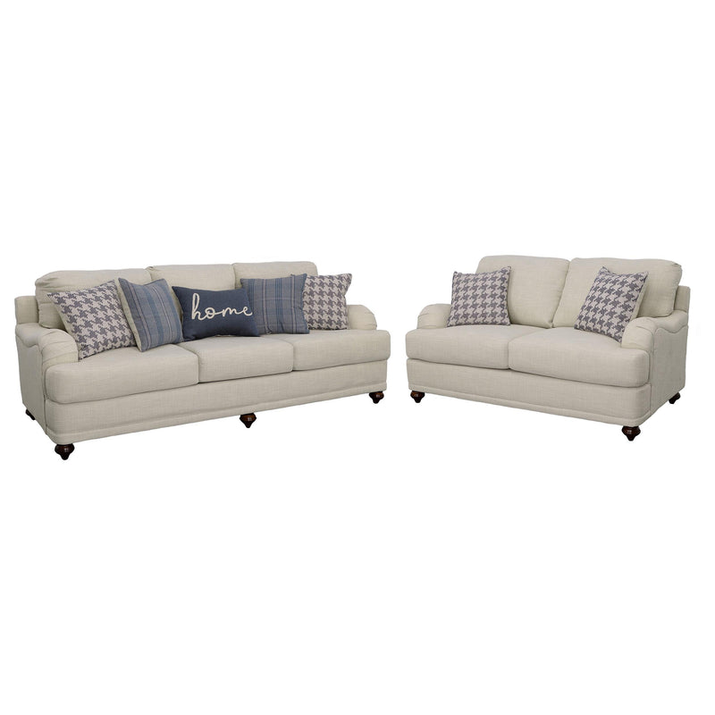 Glenn 2-piece Upholstered Sofa Set Light Grey and