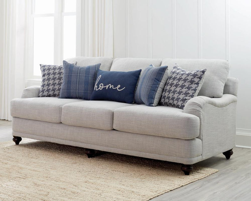 Glenn Upholstered English Arm Sofa Light Grey and
