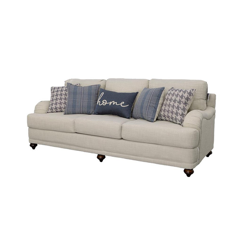 Glenn Upholstered English Arm Sofa Light Grey and