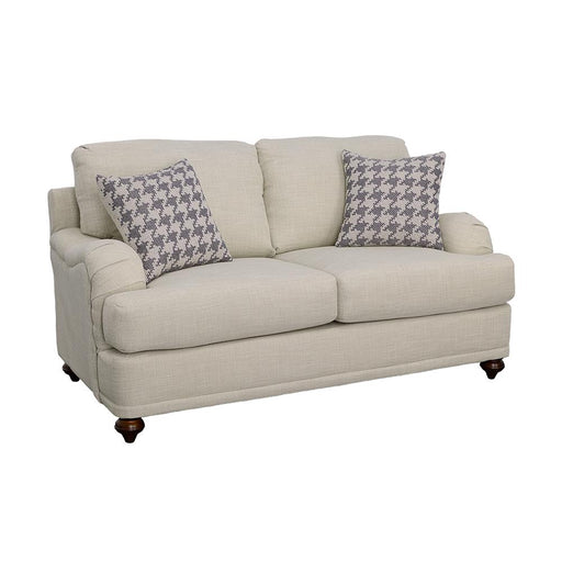 Glenn Upholstered English Arm Loveseat Light Grey and Blue - alternate view